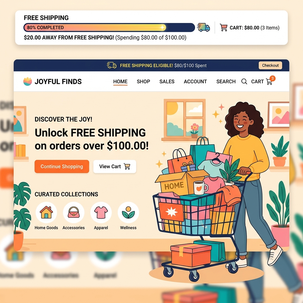 How to Add a Free Shipping Bar to Shopify (And Watch Your Order Value Go Up)