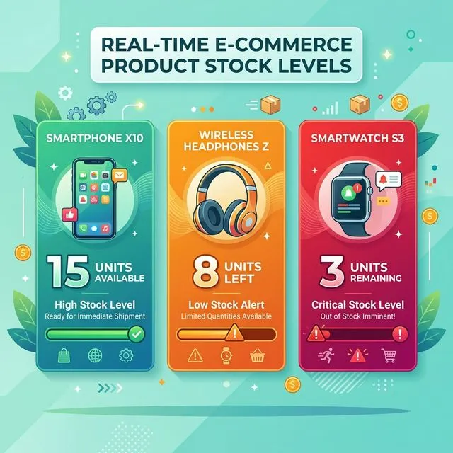 Infographic showing the recommended low stock alert thresholds for high-volume, mid-volume, and premium Shopify products