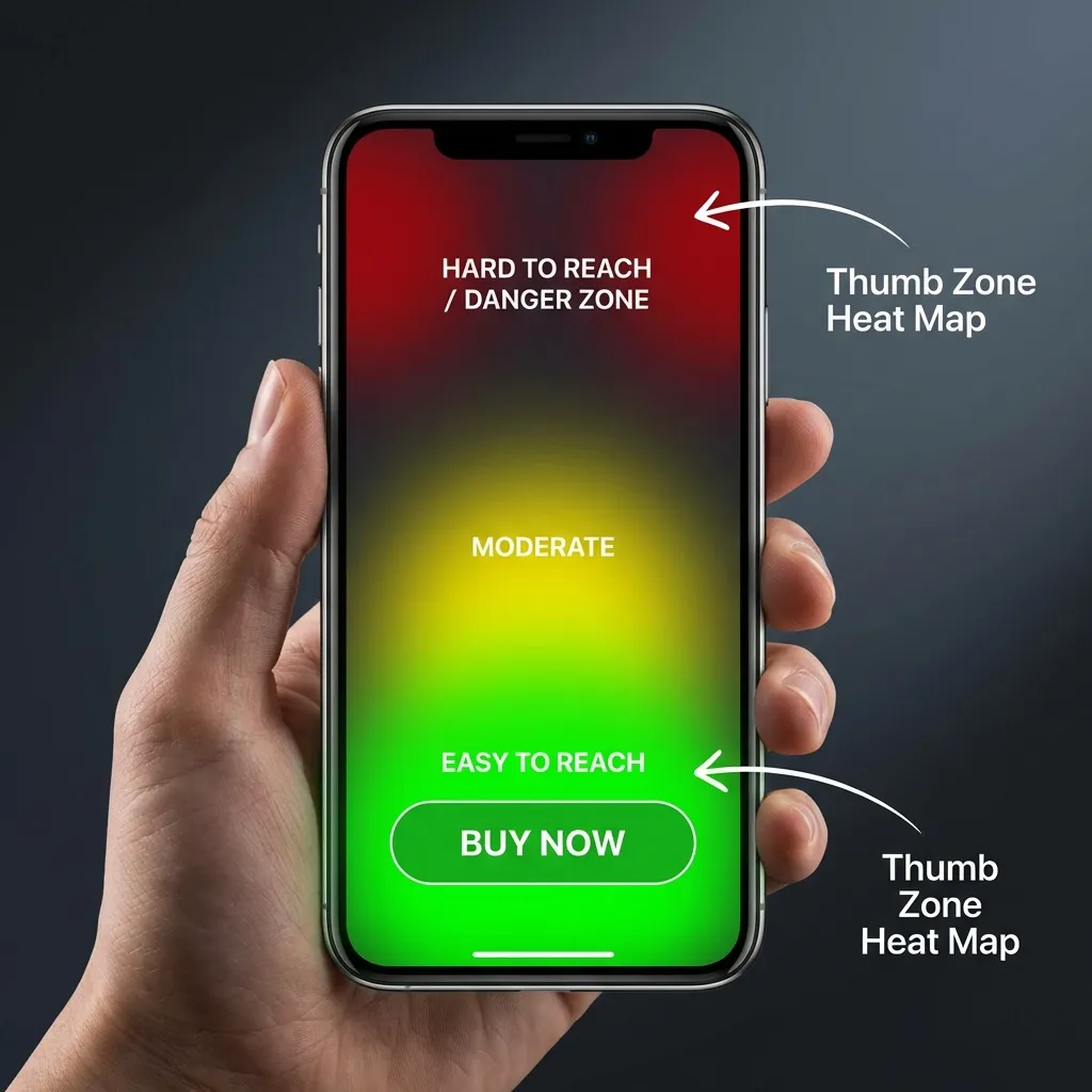 Mobile UX thumb zone heatmap for Shopify sticky cart optimization 2026